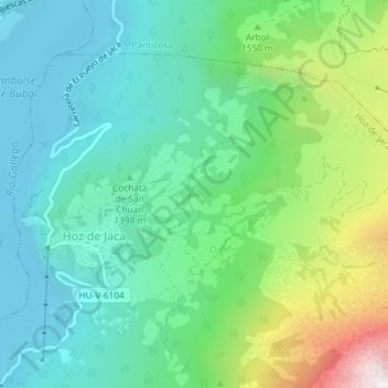 Carte topographique El Tochar, altitude, relief