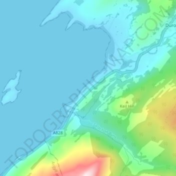 Carte topographique Keil, altitude, relief