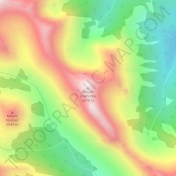 Carte topographique Mount Invincible, altitude, relief