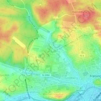 Carte topographique Espe, altitude, relief