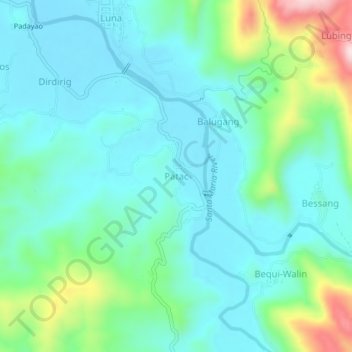 Carte topographique Patac, altitude, relief