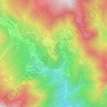 Carte topographique Col, altitude, relief