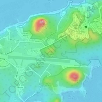 Carte topographique Morro do Meio, altitude, relief