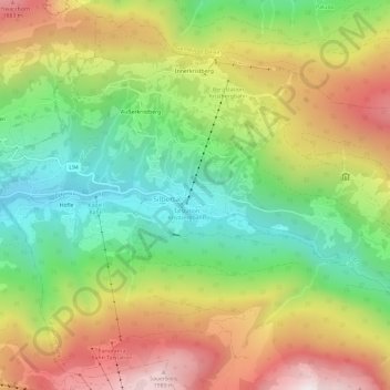 Carte topographique Innertal, altitude, relief