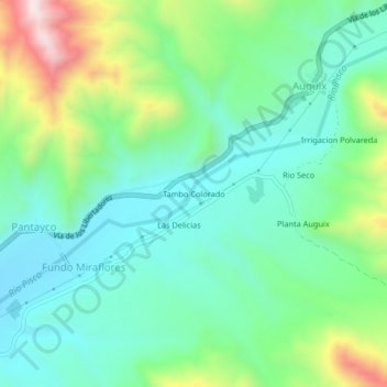 Carte topographique Tambo Colorado, altitude, relief