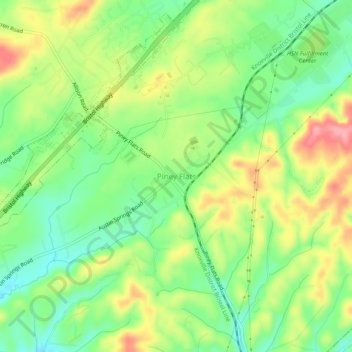 Carte topographique Piney Flats, altitude, relief