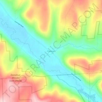 Carte topographique Cheningo, altitude, relief