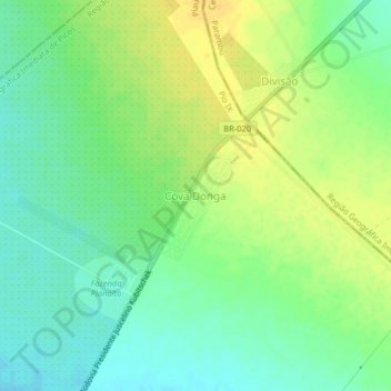 Carte topographique Cova Donga, altitude, relief