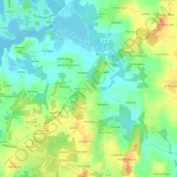 Carte topographique Ty er Chir, altitude, relief