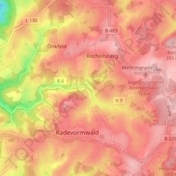 Carte topographique Uelfe IV, altitude, relief