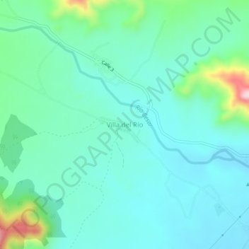 Carte topographique Villa del Río, altitude, relief