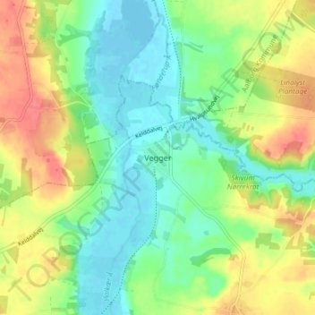 Carte topographique Vegger, altitude, relief