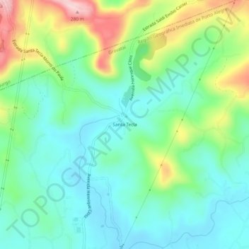 Carte topographique Santa Tecla, altitude, relief