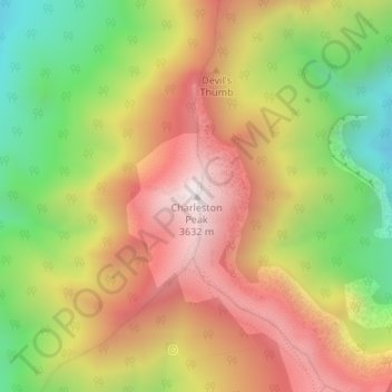 Carte topographique Charleston Peak, altitude, relief