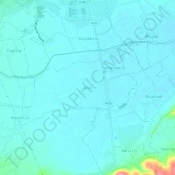 Carte topographique Berk, altitude, relief