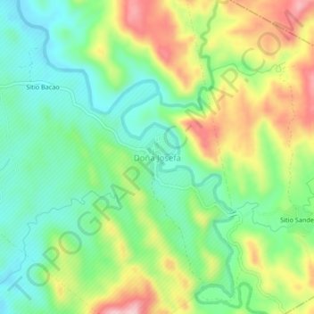 Carte topographique Doña Josefa, altitude, relief
