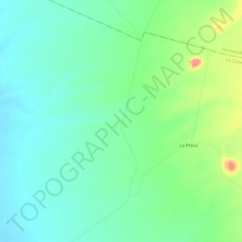 Carte topographique El Bebedero, altitude, relief