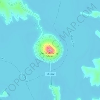 Carte topographique Cerro Masatrigo, altitude, relief