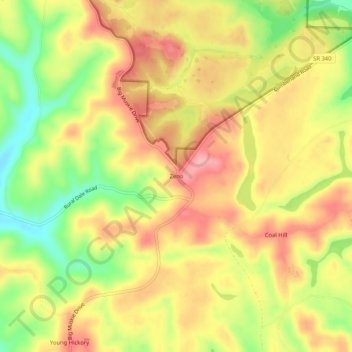 Carte topographique Zeno, altitude, relief