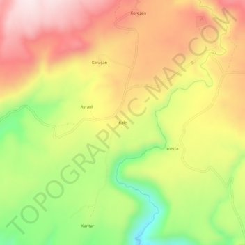 Carte topographique Kale, altitude, relief