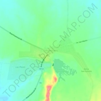 Carte topographique El Portezuelo, altitude, relief