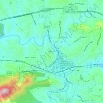 Carte topographique Fibreville, altitude, relief
