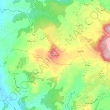 Carte topographique Hussamat, altitude, relief