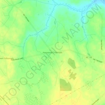 Carte topographique Hammond Crossroads, altitude, relief