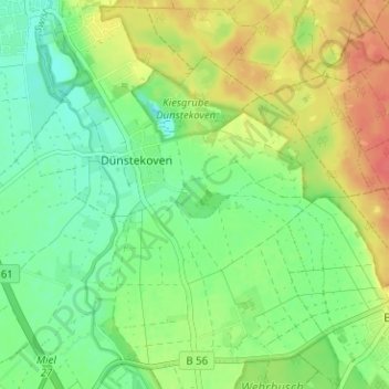 Carte topographique Capellen, altitude, relief