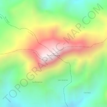 Carte topographique Cerro Chimayoy, altitude, relief