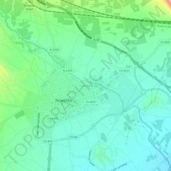Carte topographique La Cruz, altitude, relief