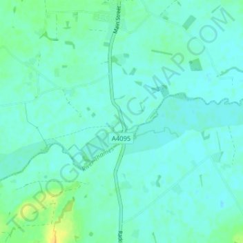Carte topographique Radcot, altitude, relief