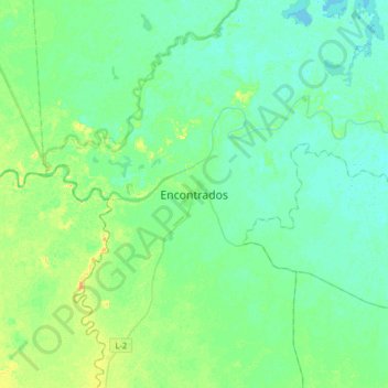 Carte topographique Encontrados, altitude, relief