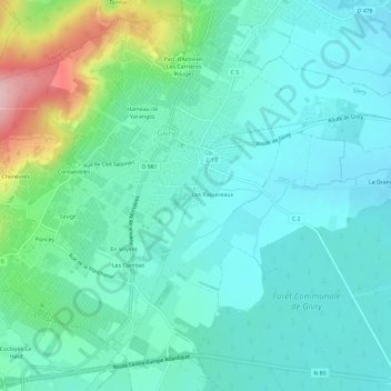 Carte topographique La Ronge, altitude, relief