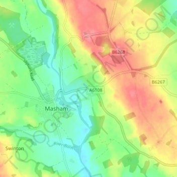 Carte topographique Low Burton, altitude, relief