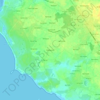 Carte topographique Rothquevy, altitude, relief