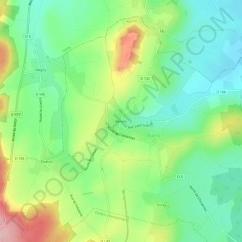 Carte topographique Remilly, altitude, relief