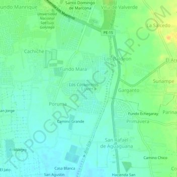 Carte topographique Lovera, altitude, relief