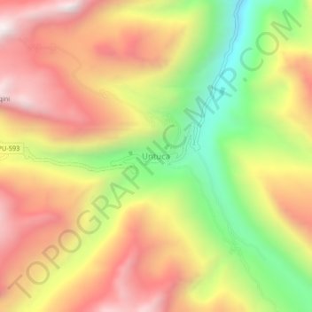 Carte topographique Untuca, altitude, relief