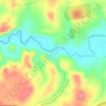 Carte topographique Isla Palma, altitude, relief