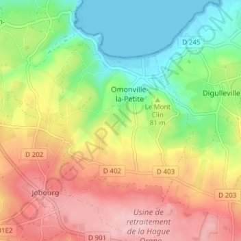 Carte topographique Le Val, altitude, relief