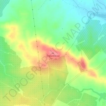 Carte topographique Espinheira, altitude, relief