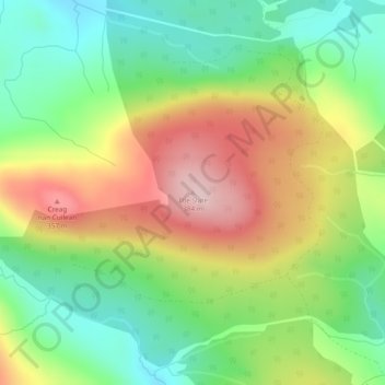 Carte topographique The Slate, altitude, relief