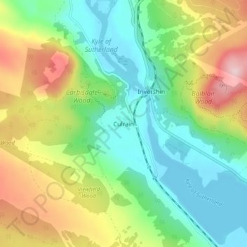 Carte topographique Culrain, altitude, relief
