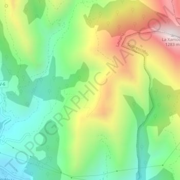 Carte topographique Cerro Bustellín, altitude, relief