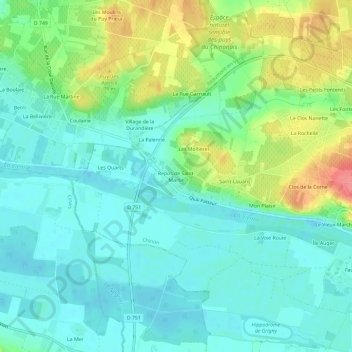 Carte topographique Repos de Saint-Martin, altitude, relief