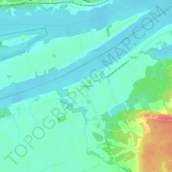 Carte topographique Treadwell, altitude, relief