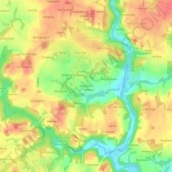 Carte topographique Mon Désir, altitude, relief