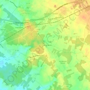 Carte topographique La Grande Versenne, altitude, relief