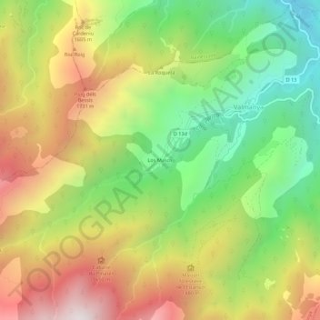 Carte topographique Los Masos, altitude, relief